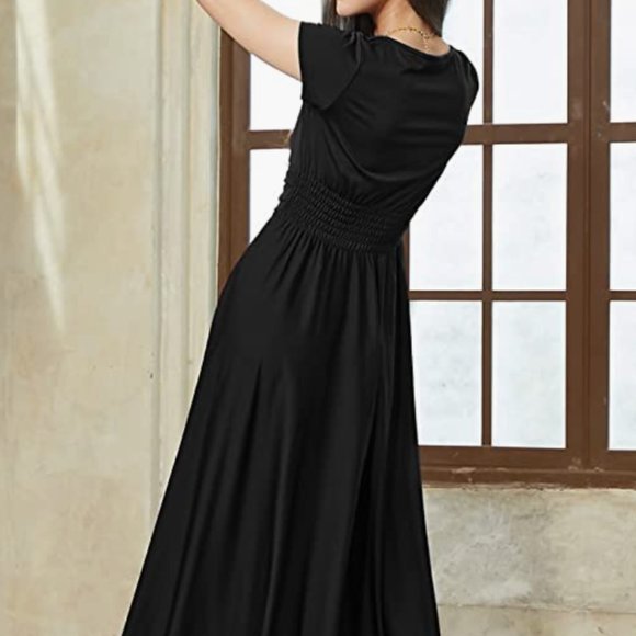 Koh Koh Black Maxi Dress Formal Maternity Friendly - Picture 2 of 6